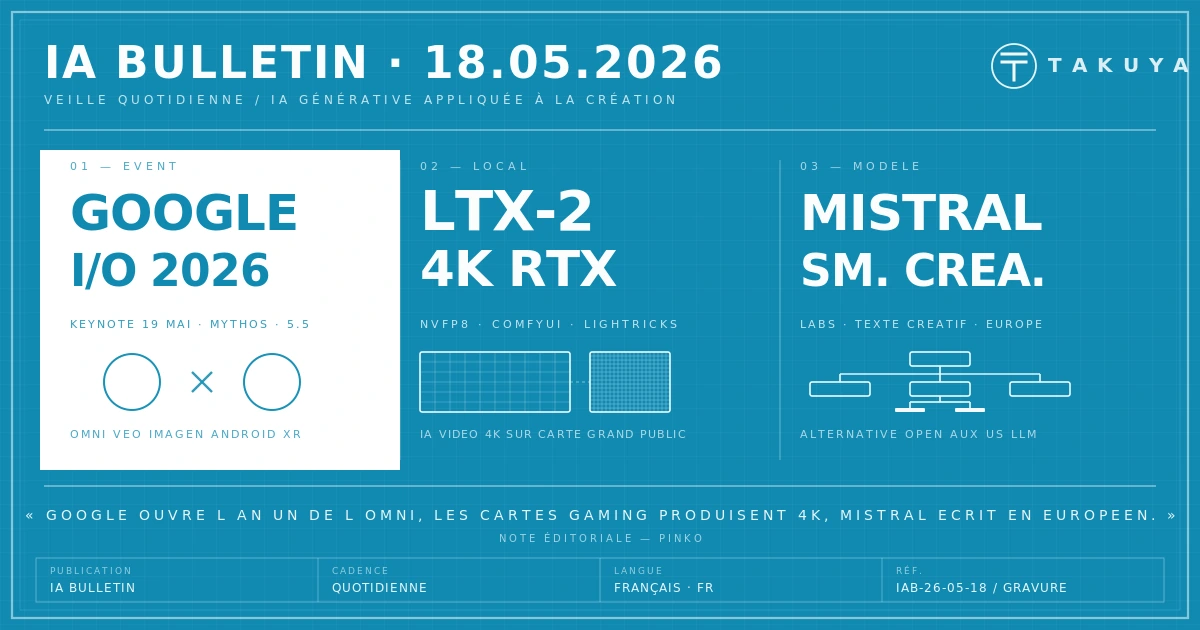Blueprint IA Bulletin &mdash; 18 mai 2026