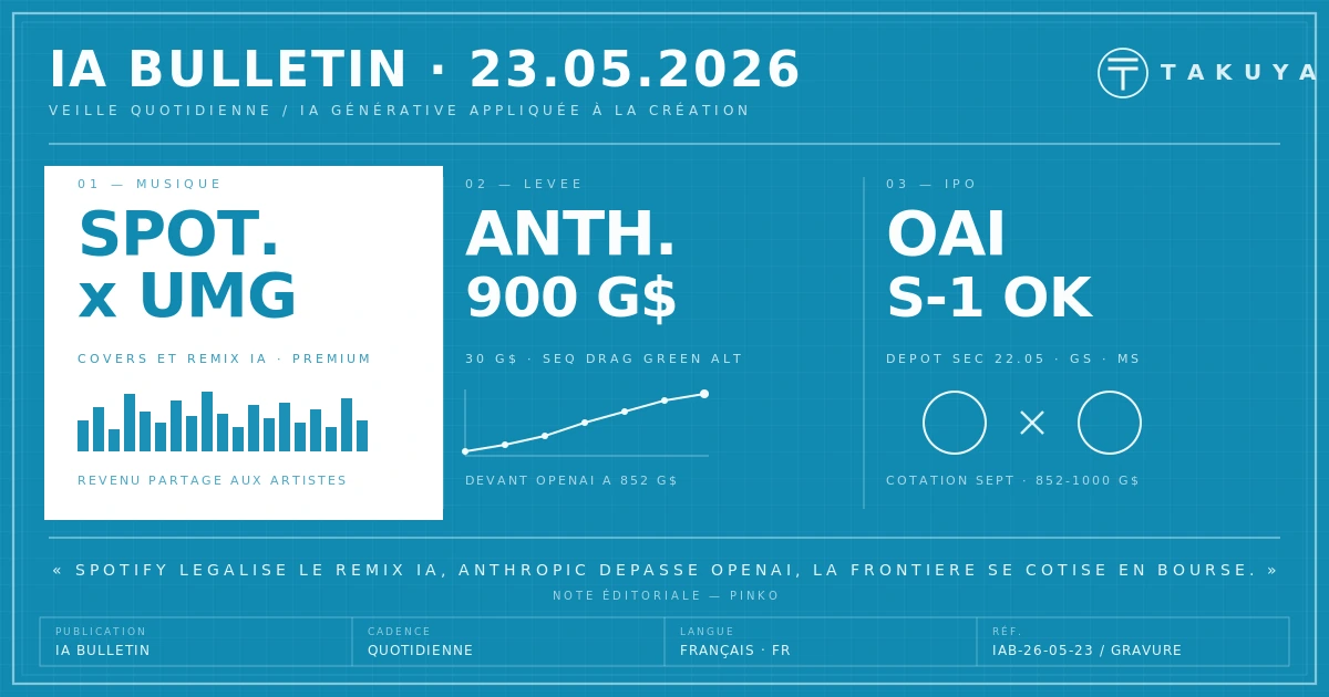 Blueprint IA Bulletin &mdash; 23 mai 2026